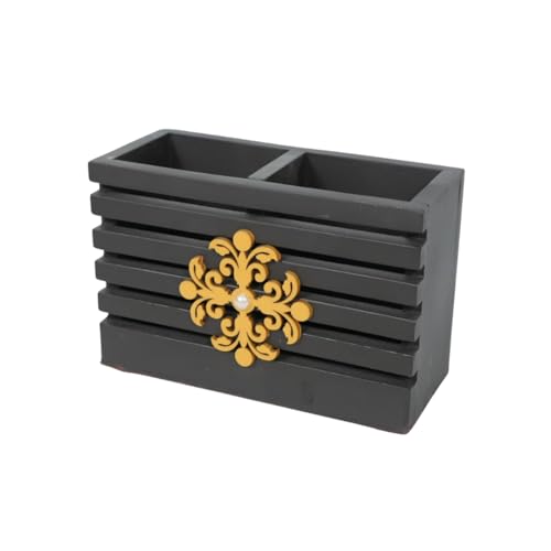 Image of Decorative Embossed Design Pencil and Pen Stand | Desk Organizer for Stationery Storage | Suitable for Office Desk, Study Table, Home and Workspace Use (Design 17)