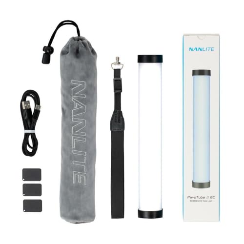 Nanlite PavoTube II 6C 10' 6 W RGBWW LED avec Batterie, 7500-2700 K, Application Bluetooth, 2,4 G, 15 FX