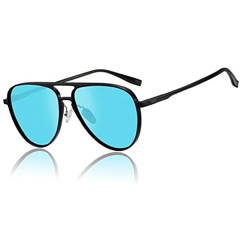Shes Gafas De Sol De Aviador Para Mujer, Redondas, Retro, Polarizadas, Con Marco De Avión, Protección Uv400, Marco Negro Revo Lente Azul., Medium Shes Gafas De Sol De Aviador Para Mujer, Redondas, Retro, Polarizadas, Con Marco De Avión, Protección Uv400, Marco Negro Revo Lente Azul., Medium