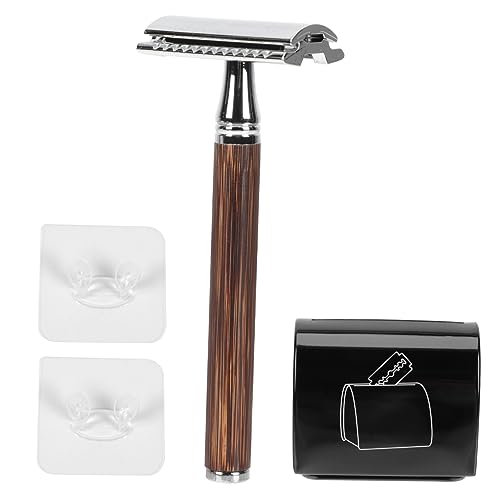 Ipetboom Vintage Manual Shaver Set Bamboo Handle Beard Cleaning Razor Safe Comfortable Portable Raz