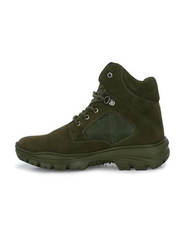 Image of Eego Italy Men's Genuine Leather Troop Aerolite 7.0 Military & Tactical Boot (Green) with Steel Toe Insert