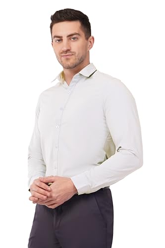 Image of SaintX Men's Premium Solid Formal Shirt | Slim Fit | Plain Full Sleeve | Feather Touch Soft Finish | Wrinkle Resistant | No Ironing Required | 360 Highly Stretchable Fabric