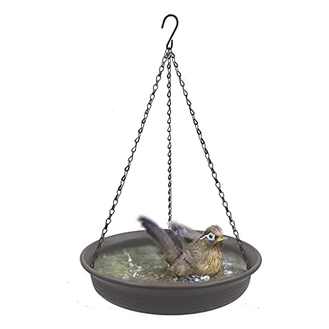 12 Inch Hanging Bird Bath, Bird Feeder Bird Drinking with Hook and Chain for Outdoor Garden Yard Patio Cover