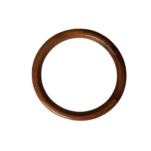 Bhavya Enterprises (2 Pieces) Wooden Rings All Shaped Bag Handles Replacement for Handmade Bag Handbags Purse Handles, DIY Art and Craft (Round 5 inch Handles, Dark Brown Color)-image-38