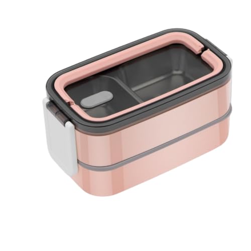 zjdgweh 弁当箱 保温 お弁当箱 レンジ対応 2段 ランチボックス 男性 女性 オシャレ 人気 加熱 食洗機対応 ステンレス 洗いやすい 大容量 学生 小学生 通学 高校生 学校 中学生 運動会 ピクニック 通学 通勤 (弁当箱,ピンク)