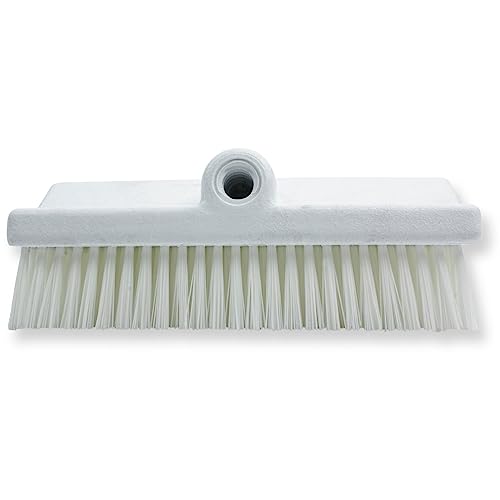 Image of SPARTA 40423EC02 Plastic Floor Scrub Brush, Wall Brush, Equipment Brush With Nonabsorbent Bristles For Industrial Kitchens, Hospitals, Commercial Cleaning, 10 Inches, White, (Pack of 2)