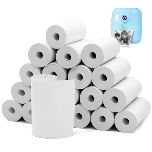 20 Rollen Thermopapier Kinderkamera Nachfüllpapier für Kinderkamera Thermodrucker Papier Weiß 57mm Thermo Druckerpapier Nachfülldruckpapier für Kinder Sofortbildkameras