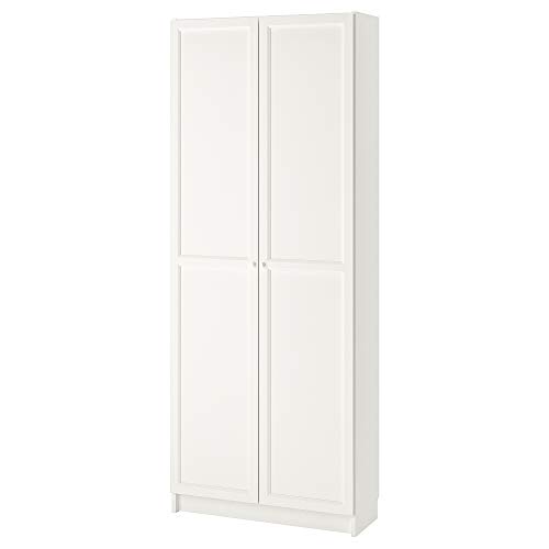 IKEA Libreria Billy con Ante, 80x30x202 cm, Bianco
