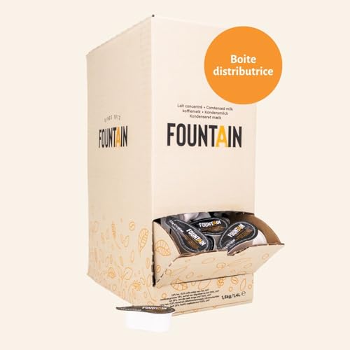 Fountain – Kaffeesahne-Portionsbecher 7,5 g – Kondensmilch in Einzelportionen in einer Spenderbox – für eine Tasse Kaffee oder Tee – 7,5 g × 200 Portionen
