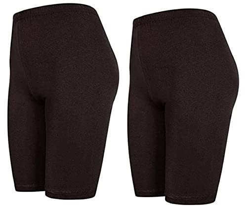 DeDavide 2er Pack Kurze Leggings Hotpants Radlershorts Sportpants Braun M