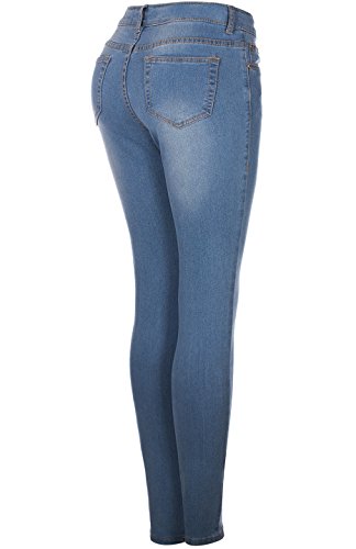 2LUV Women's 5 Pocket Stretch Skinny Jeans Light Denim Wash 174