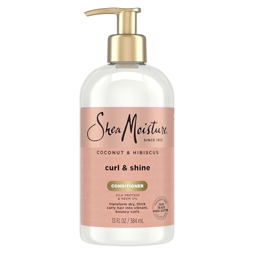 Shea Moisture, Balsamo Curl & Shine per capelli ricci, profumo: Cocco e Ibisco, 384 ml, 13 Once fluide