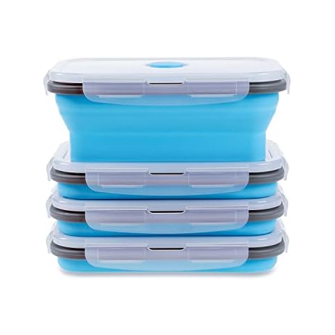 Collapsible Food Storage Containers with Airtight Lid & Vent Valve Cover