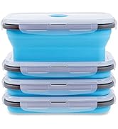 Annaklin Collapsible Food Storage Containers with Airtight Lid & Vent Valve, 27 oz, Kitchen Stack...