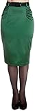pin up pencil dresses Edler Bleistiftrock Gesamte Länge ca. 62cm Mit ca. 5cm breitem Bund Inklusive eines schwarzen, samtüberzogenen Gürtels Seitlich in Raffungsfalten gelegt Gehschlitz hinten Gerader Schnitt