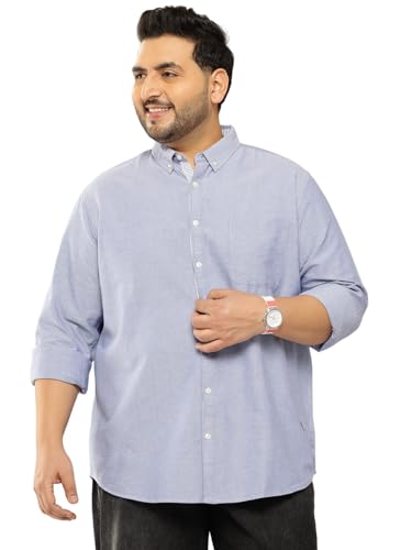 Image of Thomas Scott Men's | Plus Size | Regular Fit | Long Sleeves | Button-Down Collar | Oxford Fabric | Casual | Shirts for Men