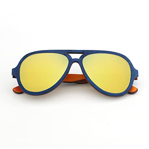 Polarized Full Wood Aviator Sunglasses for Men and Women 100% UVA/UVB Ray Protection Polarized Lens3