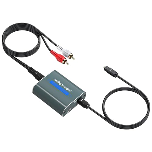 Analog zu Digital Audio Konverter,Analog Digital Wandler mit AUX RCA Eingang und optischem Ausgang,3,5 mm zu Optical Audio converter für PS3,PS4,HDTV und Blu-ray