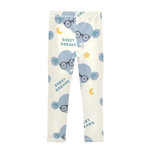 Elephant Sleep Girls Leggings,Workout Leggings for Girls Toddler Athletic Legging Size for 3-10T2