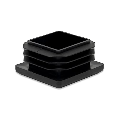 Image of Flyshop 32 x 32 mm, 1.26 inch x 1.26 inch Black Plastic Hole Plugs Square Tubing End Caps Tube Inserts Durable Furniture Glide for Chair Table Stool Leg 8 Pack