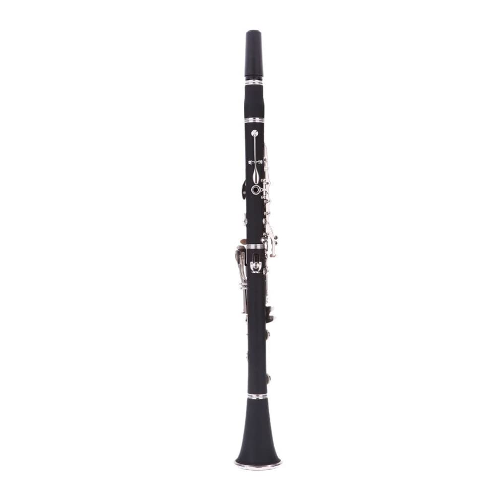 Clarinete Baquelita 17 Teclas B Plano Soprano Chapado Exquisito Paño de Limpieza 10 Cañas Instrumentos de Viento Madera Conciertos