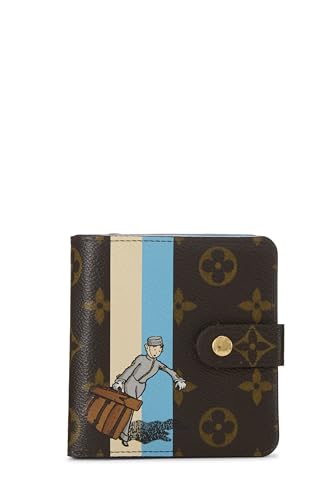 Pre-Loved Monogram Canvas Groom Compact Wallet, Brown