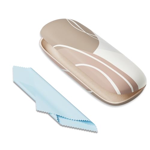 Image of Eyeglasses Case, Portable Hard Shell Protective Case for Glasses, Eyeglass Holder Box for Women with Cleaning Cloth