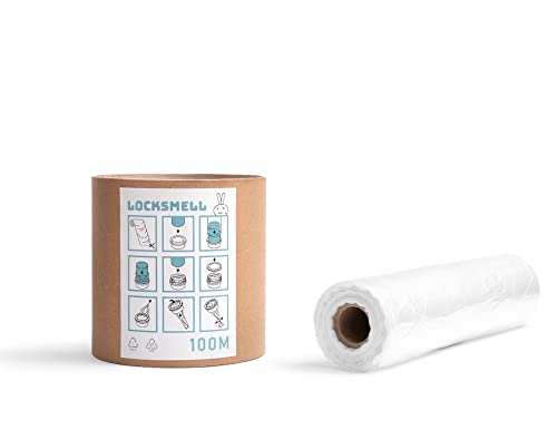 LOCKSMELL recharge de poubelle à couches (100m) compatible avec Tommee Tippee Sangenic et autres cartouches de poubelle à couches + TUBE RECHARGE