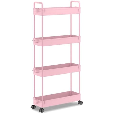 SOLEJAZZ 4-Tier Slim Rolling Storage Cart Cover