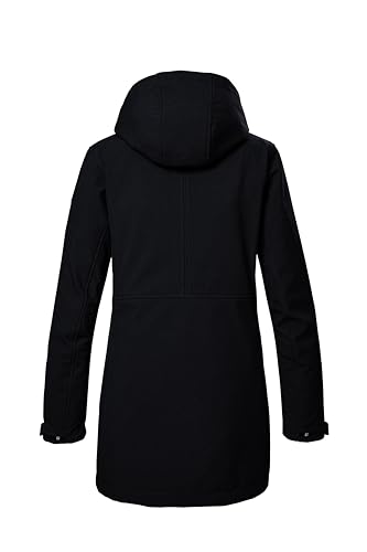 killtec Damen Softshell Parka/Softshelljacke mit abzippbarer Kapuze KOW 95 WMN SFTSHLL PRK, schwarz, 38, 41803-000