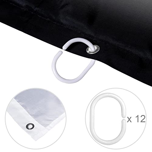 Rideau de douche imperméable football noir 183x183 cm lavable en machine - 5