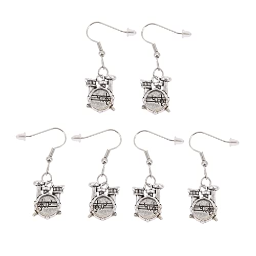 Holibanna Juego De 3 Pares pendientes de tambor oro anillos pendientes fiesta pendientes plateados colgantes para mujer accesorios para la oreja gotas para los oídos de las mujeres