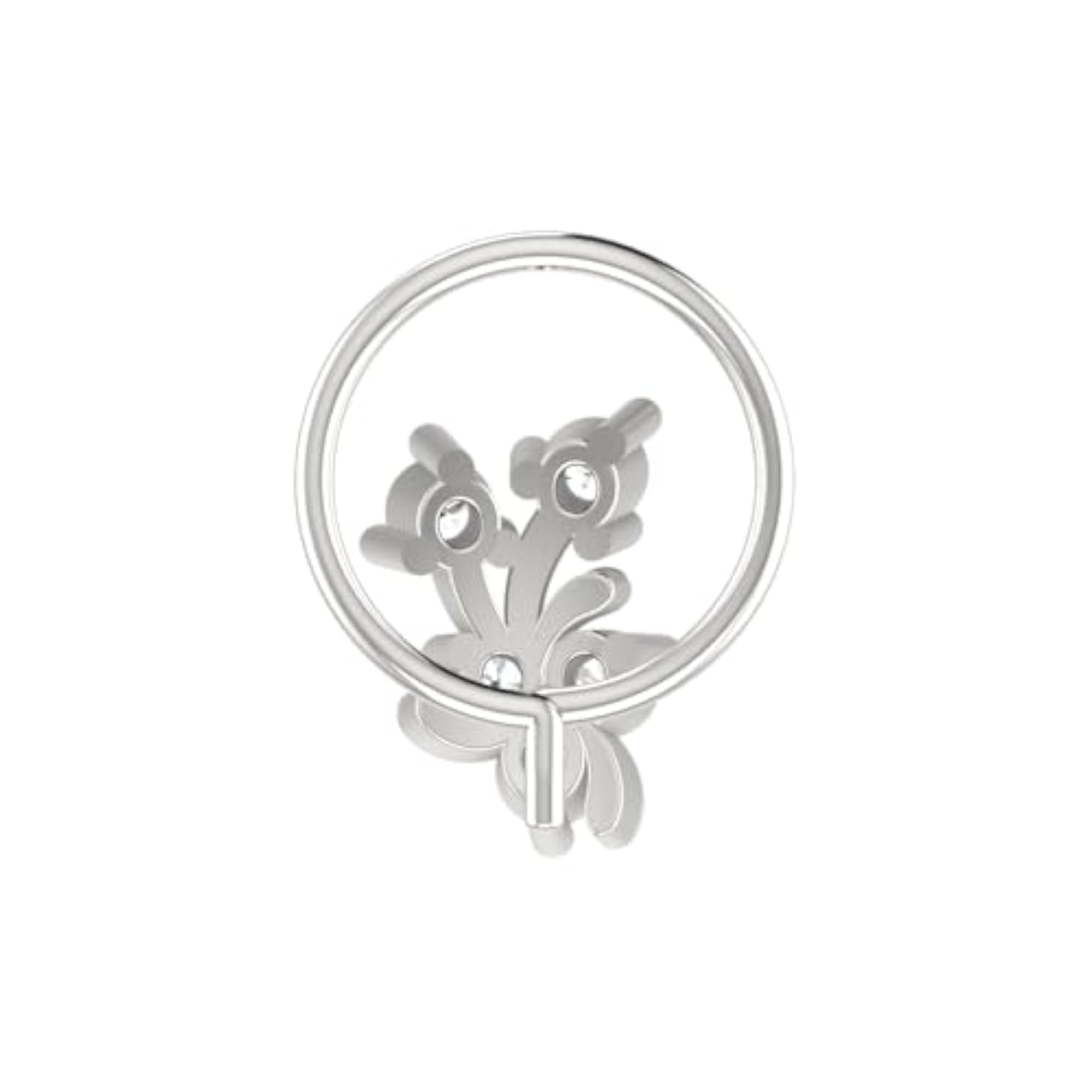 Women's 14Kt White Gold Stud Nosering, Stylish