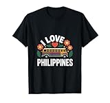 Photo Gallery design floreale jeepney con scritta «i love philippines» maglietta Photo Gallery design floreale jeepney con scritta «i love philippines» maglietta