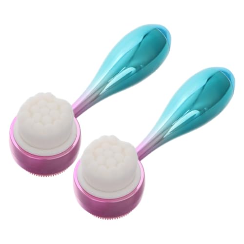 IWOWHERO 2pcs Silicone Facial Cleansing Brush Set Pore Face Wash Brush for Women Exfoliating Cleansing Tool
