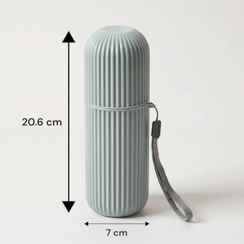 Image of Travel Curry - Travel Toothbrush Cup Case, Portable Toothbrush Holder Case for Traveling, Camping, Business Trip and School, Plastic Toothbrushes Toothpaste Set (Blue)