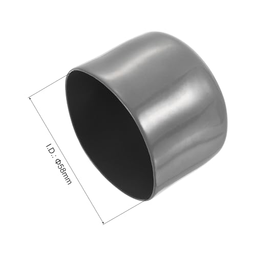 Image of uxcell 4pcs Rubber End Caps 58mm ID Vinyl Round End Cap Cover Screw Thread Protectors Dark Grey, 40mm Height