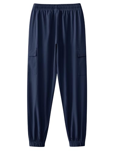 Boys Cargo Joggers Youth Quick Dry Athletic Pants Lightweight Hiking Jogger Pants with Zipper Pockets2
