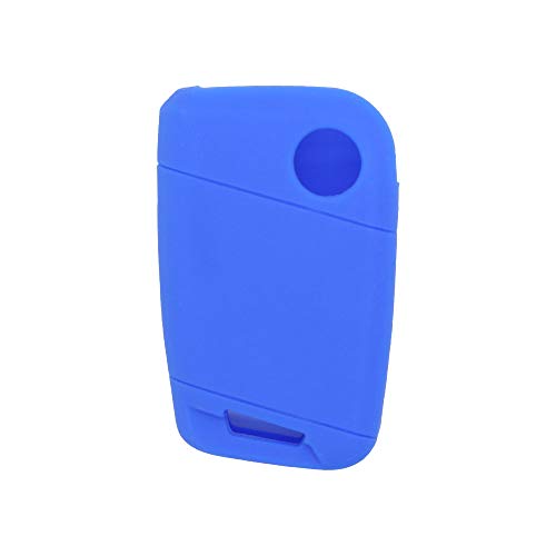 BROVACS Silicone Cover Protector Case Holder Skin Jacket Compatible with VOLKSWAGEN Passat B8 Magotan SKODA Superb A7 3 Button Smart Remote Key Fob CV9807 Deep Blue - Image 3