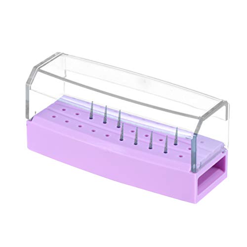 HEALLILY 30 fori cremagliera dentale blocco porta frese diamante blocco porta scatola di disinfezione per strumenti di cura orale (viola)