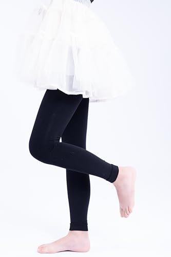 3 Pairs Girl's Microfiber Footless Tights, Girls Dance Tights Footless2