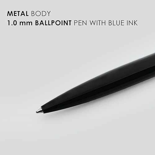 Image of myPAPERCLIP Executive Series A5 Diary & Pen Gift Set | Includes Classic Ball Pen, Italian Leather Card Holder & Softcover Notebook | 192 Pages, 80 GSM | Ideal Corporate, Office & Personal Gift | Black