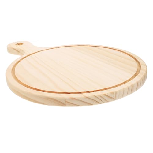 Cabilock Tabla para Pizza de Madera Natural de Pala para Hornear Pan y Pizza Bandeja Artesanal para Horno Accesorio y Panadería