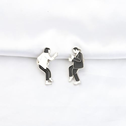 Image of SEIRAA Dancing Enamel Pin Retro Movie Inspired Brooch Movie Lover Jewellery Gift Idea