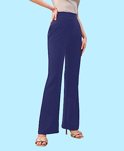 Image of Dream Beauty Fashion Women's High Waist Bell Bottom Trouser, Elastic Flared Bootcut Pants, Stretchy Parallel Leg for Casual Office Work wear (Dhoni 1)