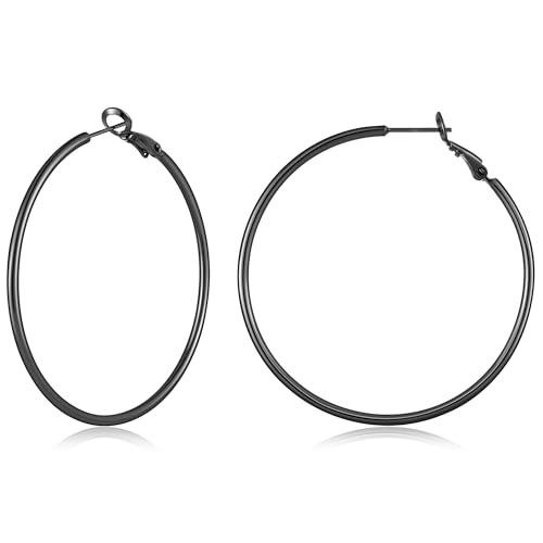 Image of Gacimy Gold Hoop Earrings for Women, 14K Gold Plated Thin Hoops