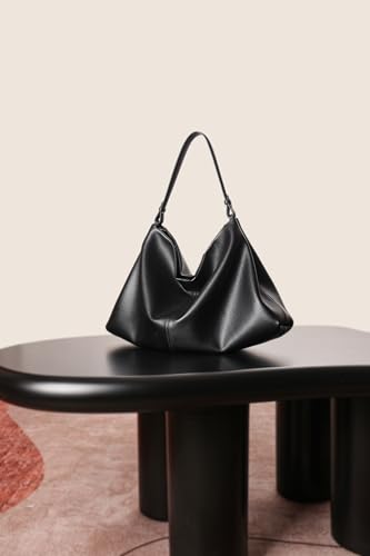 Covelin Minimalist Soft Leather Tote Bag - Adjustable & Detachable Crossbody Strap, Hobo Casual Shoulder Purse for Everyday Work2