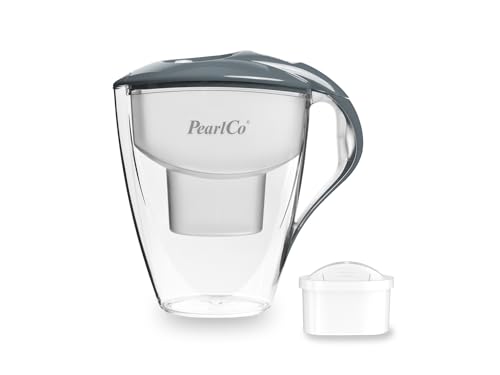 PearlCo Wasserfilter Astra (grau) - mit 1 unimax Filterkartusche - passt zu Brita Maxtra Plus