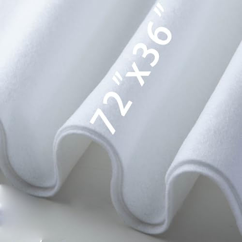 HaoFeijh White Felt Fabric 72 * 36 Inch Wide 1.6mm, Soft Woven Acrylic Craft Fabric Sheets for DIY Craft Work, Sewing Patchwork, and Creative Holiday Decorations