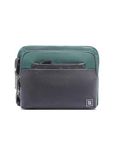 Image of EUME Workport Tablet Sling Bag for Men | Office Bag for Men & Women | With Padded Compartment | Vegan Leather & Nylon Fabric | Fits MacBook Air 13 inch, iPad 7L & Tablets Up to 13 inch
